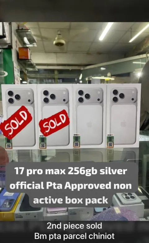 iPhone 17 Pro Max 256GB Silver (PTA Approved, Box Pack)