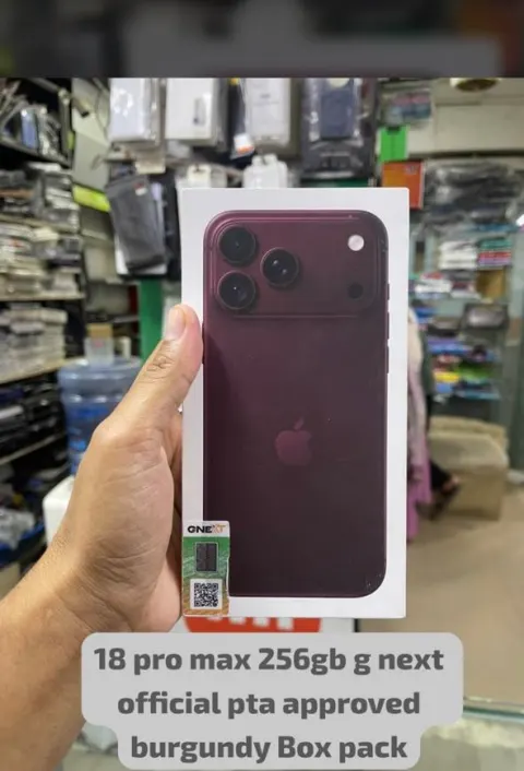 iPhone 18 Pro Max 256GB Burgundy (PTA Approved, Box Pack)